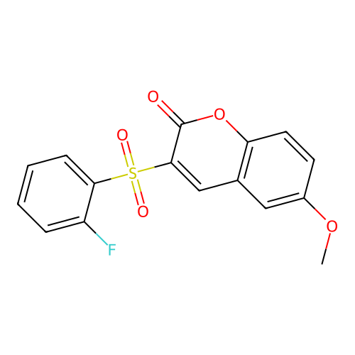 3-(2-Fluorophenyl)sulfonyl-6-methoxychromen-2-one structure