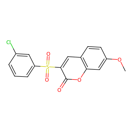 3-(3-Chlorophenyl)sulfonyl-7-methoxychromen-2-one structure