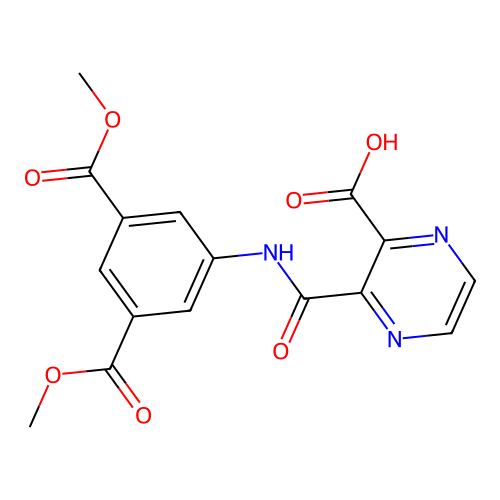 3-((3,5-Bis(methoxycarbonyl)phenyl)carbamoyl)pyrazine-2-carboxylic acid structure