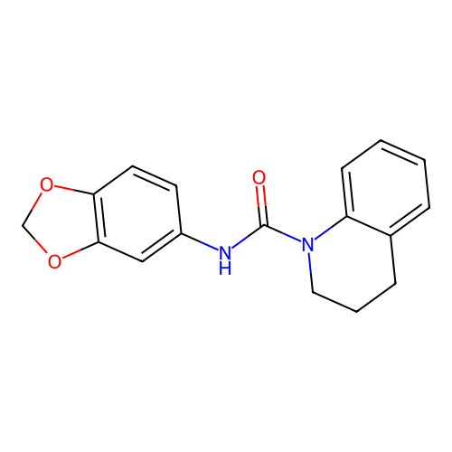 N-(1,3-benzodioxol-5-yl)-3,4-dihydro-2H-quinoline-1-carboxamide structure