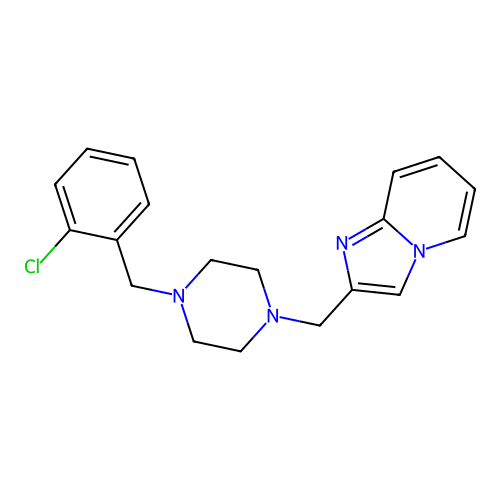 2-[[4-[(2-Chlorophenyl)methyl]piperazin-1-yl]methyl]imidazo[1,2-a]pyridine structure