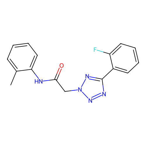 2-[5-(2-fluorophenyl)-2H-tetrazol-2-yl]-N-(2-methylphenyl)acetamide structure