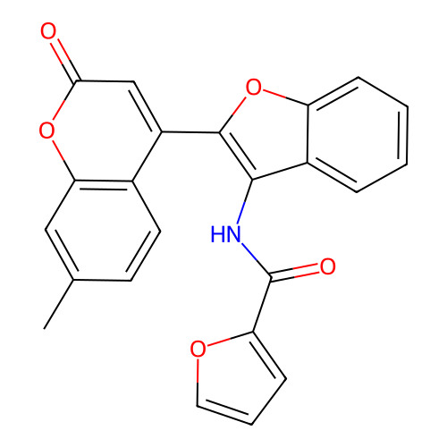 N-[2-(7-methyl-2-oxo-2H-chromen-4-yl)-1-benzofuran-3-yl]furan-2-carboxamide structure