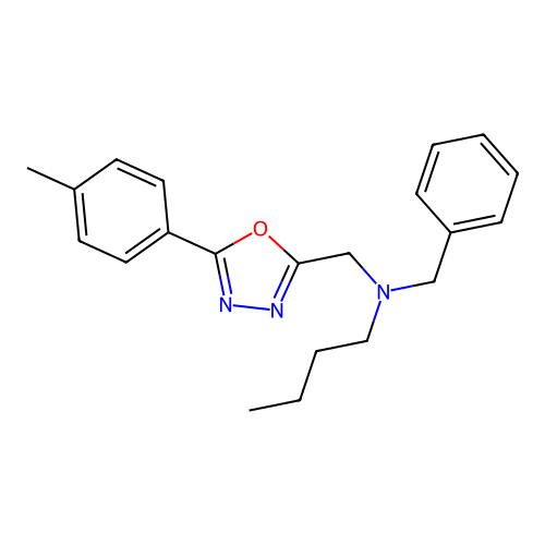 N-benzyl-N-{[5-(4-methylphenyl)-1,3,4-oxadiazol-2-yl]methyl}butan-1-amine structure