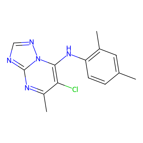 6-chloro-N-(2,4-dimethylphenyl)-5-methyl-[1,2,4]triazolo[1,5-a]pyrimidin-7-amine structure