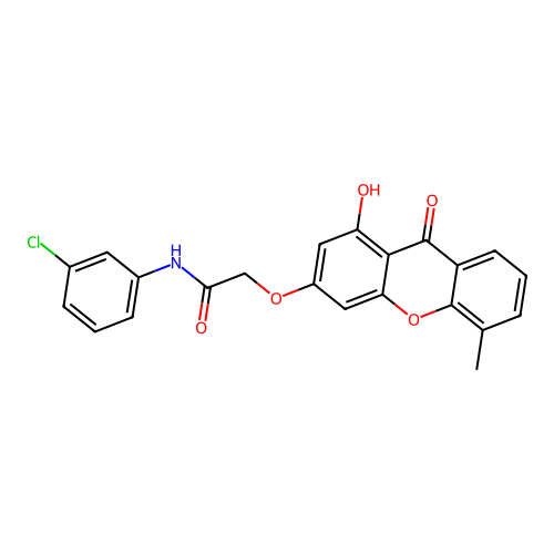 N-(3-chlorophenyl)-2-((1-hydroxy-5-methyl-9-oxo-9H-xanthen-3-yl)oxy)acetamide structure