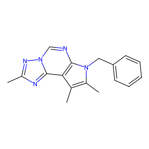 7-benzyl-2,8,9-trimethyl-7H-pyrrolo[3,2-e][1,2,4]triazolo[1,5-c]pyrimidine structure