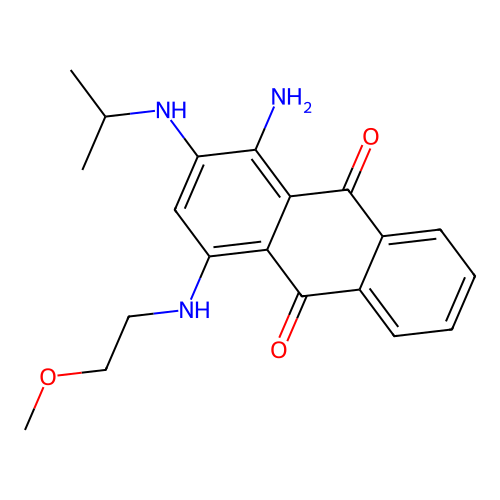 1-Amino-4-[(2-methoxyethyl)amino]-2-(propan-2-ylamino)anthracene-9,10-dione structure