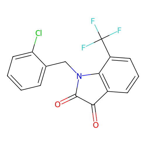 1-(2-chlorobenzyl)-7-(trifluoromethyl)-1H-indole-2,3-dione structure
