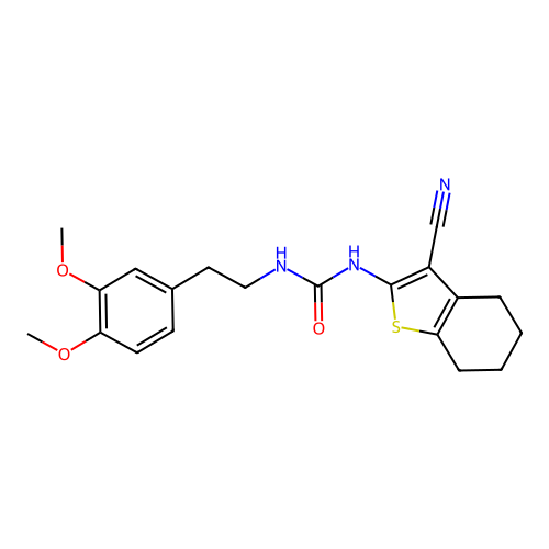 1-(3-cyano-4,5,6,7-tetrahydro-1-benzothiophen-2-yl)-3-[2-(3,4-dimethoxyphenyl)ethyl]urea structure