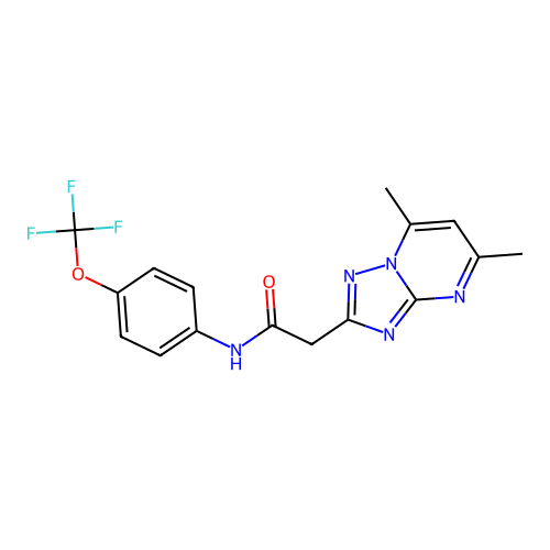 2-(5,7-dimethyl-[1,2,4]triazolo[1,5-a]pyrimidin-2-yl)-N-(4-(trifluoromethoxy)phenyl)acetamide structure