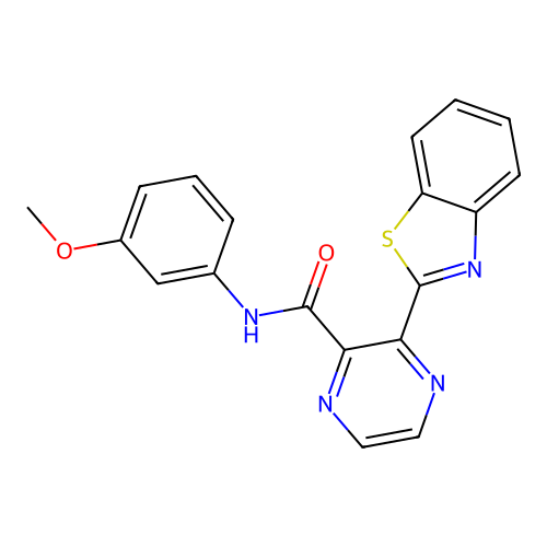3-(1,3-benzothiazol-2-yl)-N-(3-methoxyphenyl)pyrazine-2-carboxamide structure