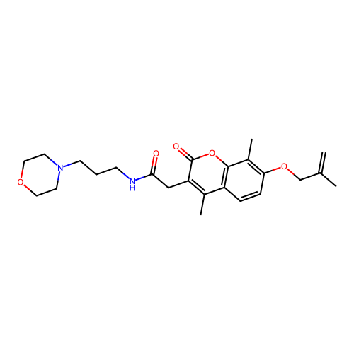 2-(4,8-dimethyl-7-((2-methylallyl)oxy)-2-oxo-2H-chromen-3-yl)-N-(3-morpholinopropyl)acetamide structure