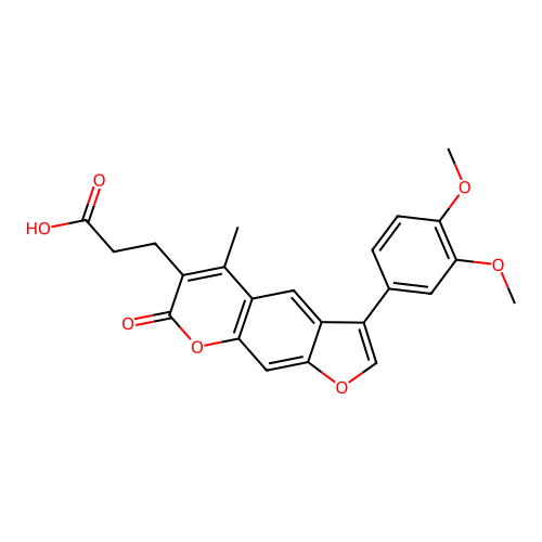 3-(3-(3,4-dimethoxyphenyl)-5-methyl-7-oxo-7H-furo[3,2-g]chromen-6-yl)propanoic acid structure