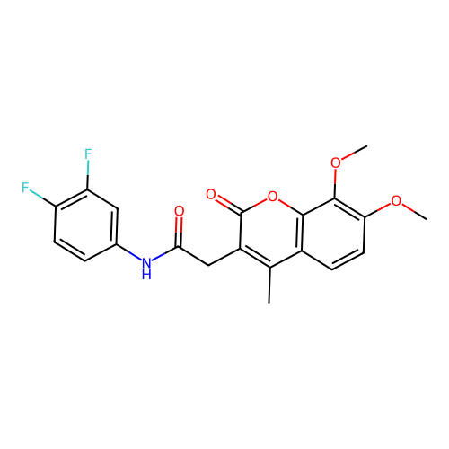 N-(3,4-difluorophenyl)-2-(7,8-dimethoxy-4-methyl-2-oxo-2H-chromen-3-yl)acetamide structure