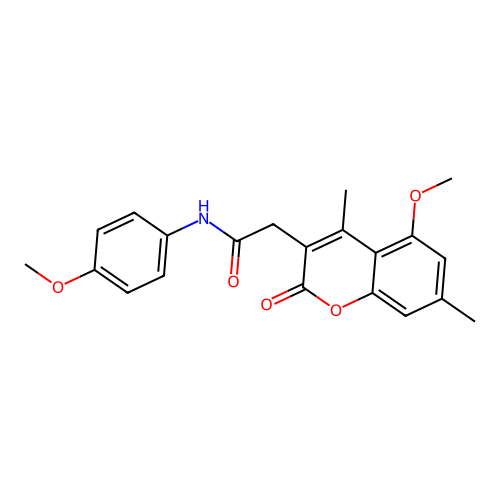2-(5-methoxy-4,7-dimethyl-2-oxo-2H-chromen-3-yl)-N-(4-methoxyphenyl)acetamide structure