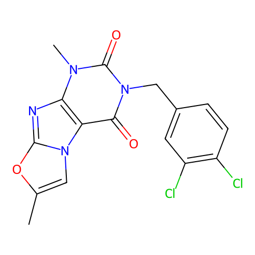 2-[(3,4-Dichlorophenyl)methyl]-4,7-dimethylpurino[8,7-b][1,3]oxazole-1,3-dione structure