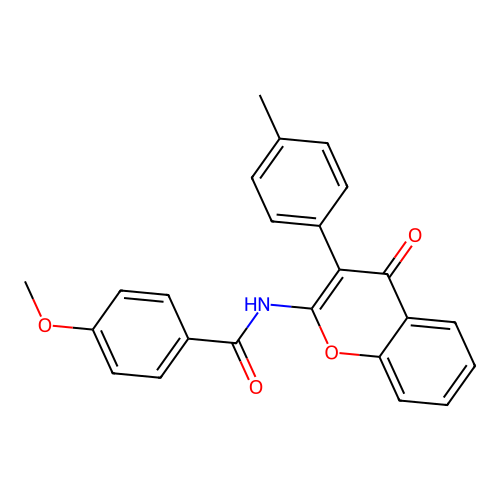 4-methoxy-N-[3-(4-methylphenyl)-4-oxo-4H-chromen-2-yl]benzamide structure