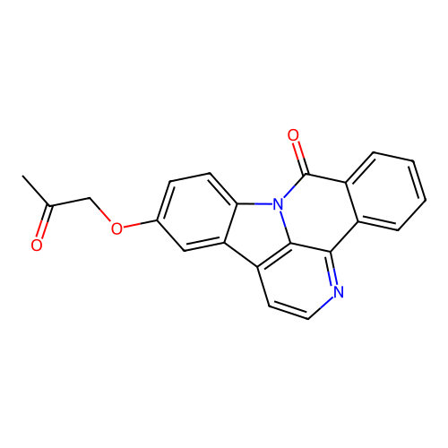 12-(2-oxopropoxy)-8H-benzo[c]indolo[3,2,1-ij][1,5]naphthyridin-8-one structure