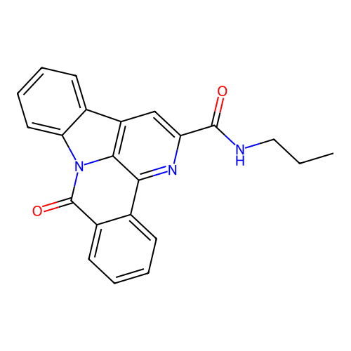 8-oxo-N-propyl-8H-benzo[c]indolo[3,2,1-ij][1,5]naphthyridine-2-carboxamide structure