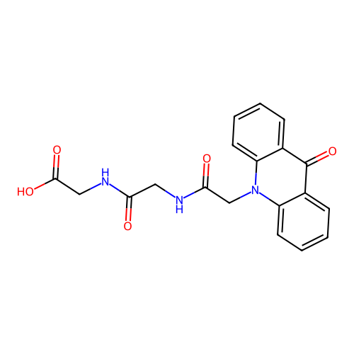 N-[(9-oxoacridin-10(9H)-yl)acetyl]glycylglycine structure