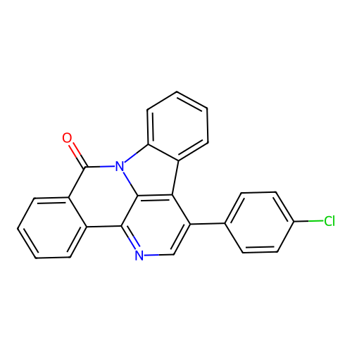 1-(4-chlorophenyl)-8H-benzo[c]indolo[3,2,1-ij][1,5]naphthyridin-8-one structure