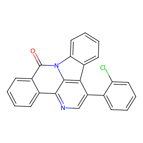 1-(2-chlorophenyl)-8H-benzo[c]indolo[3,2,1-ij][1,5]naphthyridin-8-one structure