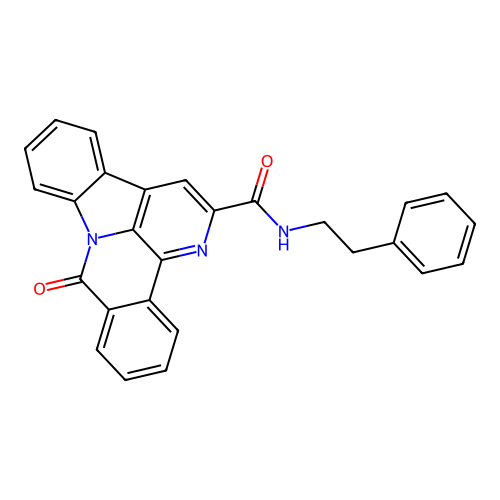 8-oxo-N-phenethyl-8H-benzo[c]indolo[3,2,1-ij][1,5]naphthyridine-2-carboxamide structure