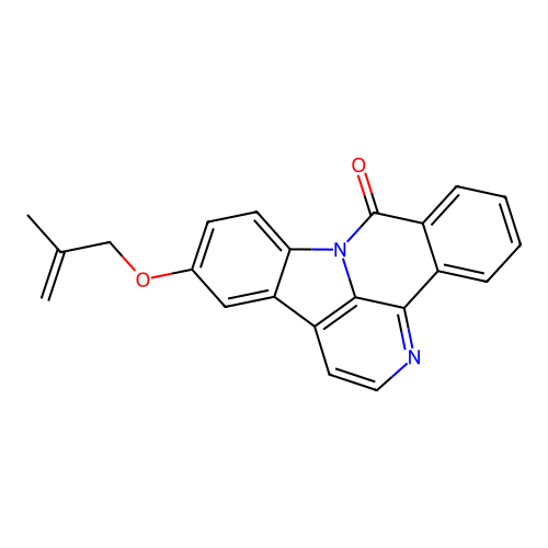 12-((2-methylallyl)oxy)-8H-benzo[c]indolo[3,2,1-ij][1,5]naphthyridin-8-one structure