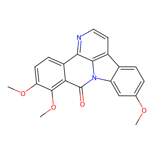 6,7,11-trimethoxy-8H-benzo[c]indolo[3,2,1-ij][1,5]naphthyridin-8-one structure