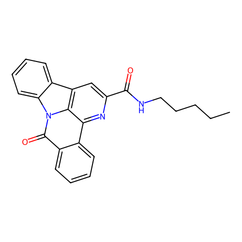 8-oxo-N-pentyl-8H-benzo[c]indolo[3,2,1-ij][1,5]naphthyridine-2-carboxamide structure