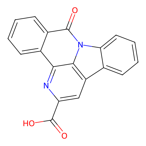 8-Oxo-8H-benzo[c]indolo[3,2,1-ij][1,5]naphthyridine-2-carboxylic acid structure