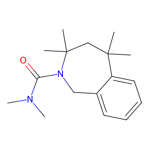 N,N,3,3,5,5-hexamethyl-4,5-dihydro-1H-benzo[c]azepine-2(3H)-carboxamide structure