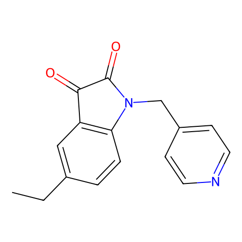 5-ethyl-1-(pyridin-4-ylmethyl)-1H-indole-2,3-dione structure