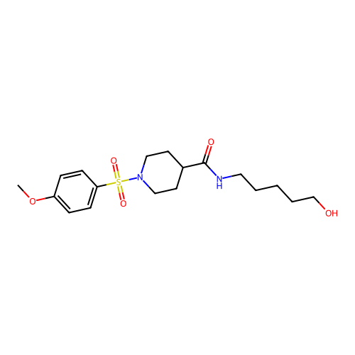 N-(5-hydroxypentyl)-1-((4-methoxyphenyl)sulfonyl)piperidine-4-carboxamide structure