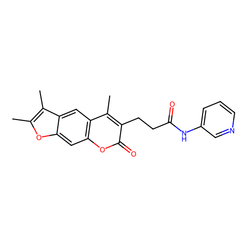 N-(pyridin-3-yl)-3-(2,3,5-trimethyl-7-oxo-7H-furo[3,2-g]chromen-6-yl)propanamide structure