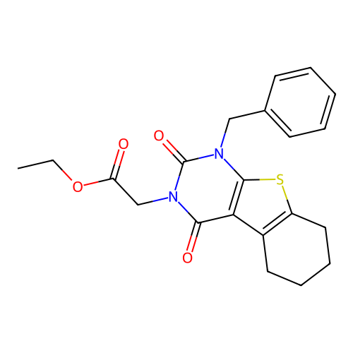 ethyl 2-(1-benzyl-2,4-dioxo-1,2,5,6,7,8-hexahydrobenzo[4,5]thieno[2,3-d]pyrimidin-3(4H)-yl)acetate structure