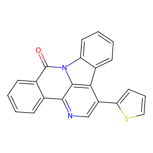 1-(thiophen-2-yl)-8H-benzo[c]indolo[3,2,1-ij][1,5]naphthyridin-8-one structure