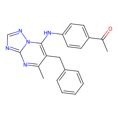 1-(4-((6-benzyl-5-methyl-[1,2,4]triazolo[1,5-a]pyrimidin-7-yl)amino)phenyl)ethanone structure