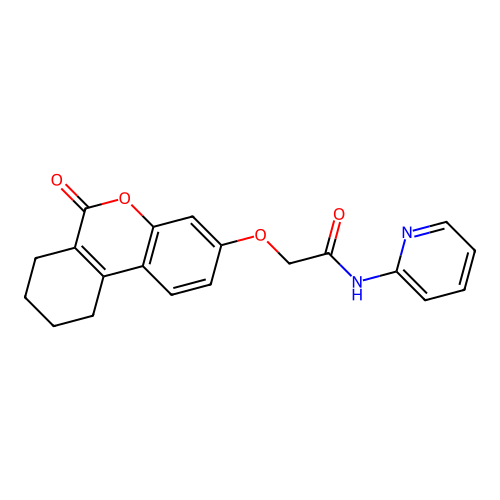 2-((6-oxo-7,8,9,10-tetrahydro-6H-benzo[c]chromen-3-yl)oxy)-N-(pyridin-2-yl)acetamide structure