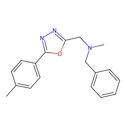 N-benzyl-N-methyl-1-[5-(4-methylphenyl)-1,3,4-oxadiazol-2-yl]methanamine structure