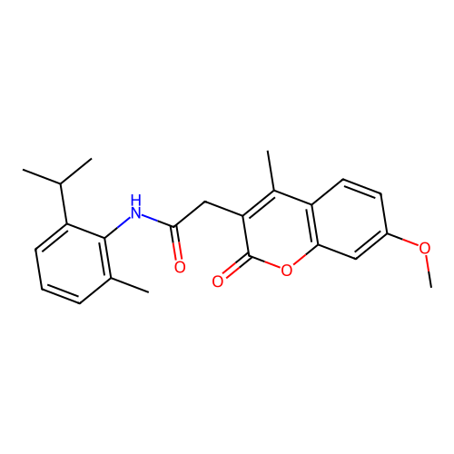 2-(7-methoxy-4-methyl-2-oxo-2H-chromen-3-yl)-N-[2-methyl-6-(propan-2-yl)phenyl]acetamide structure