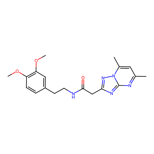 N-(3,4-dimethoxyphenethyl)-2-(5,7-dimethyl-[1,2,4]triazolo[1,5-a]pyrimidin-2-yl)acetamide structure