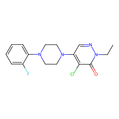 4-chloro-2-ethyl-5-(4-(2-fluorophenyl)piperazin-1-yl)pyridazin-3(2H)-one structure