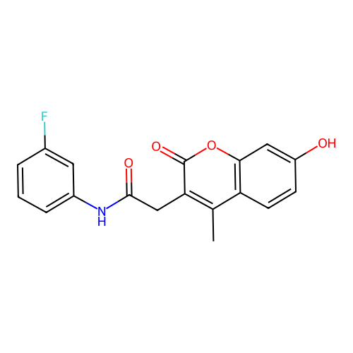 N-(3-fluorophenyl)-2-(7-hydroxy-4-methyl-2-oxo-2H-chromen-3-yl)acetamide structure