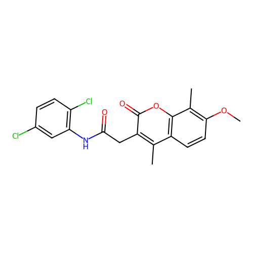 N-(2,5-dichlorophenyl)-2-(7-methoxy-4,8-dimethyl-2-oxo-2H-chromen-3-yl)acetamide structure