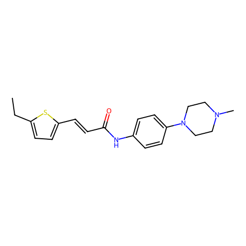 (2E)-3-(5-ethylthiophen-2-yl)-N-[4-(4-methylpiperazin-1-yl)phenyl]prop-2-enamide structure