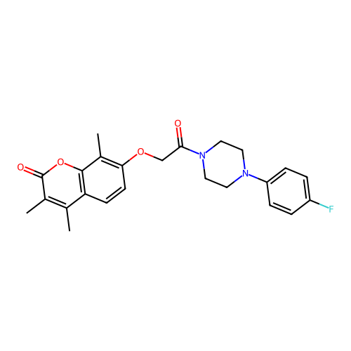 7-[2-[4-(4-fluorophenyl)piperazin-1-yl]-2-oxoethoxy]-3,4,8-trimethylchromen-2-one structure