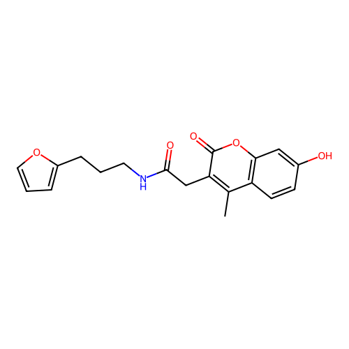 N-(3-(furan-2-yl)propyl)-2-(7-hydroxy-4-methyl-2-oxo-2H-chromen-3-yl)acetamide structure