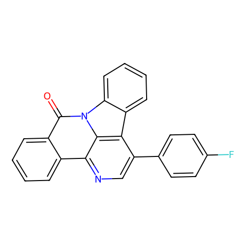 1-(4-fluorophenyl)-8H-benzo[c]indolo[3,2,1-ij][1,5]naphthyridin-8-one structure
